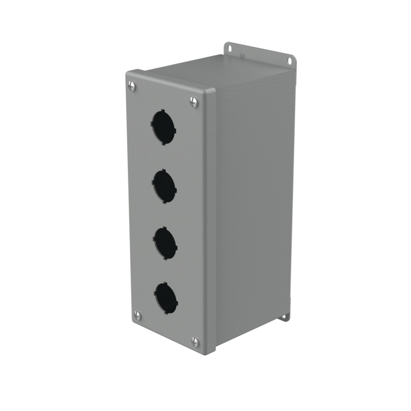 nVent HOFFMAN PB1S Extra Deep Pushbutton Enclosure, 10 in L x 4 in W x 4-3/4 in D, 304 Stainless Steel, NEMA 4X/IP66