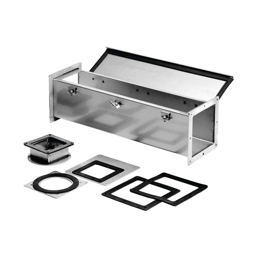 Hoffman F66W120SS F22 Feed Through Straight Section Wireway, 120 in L x 6 in W x 6 in H, Butt Hinged Cover, 304 Stainless Steel