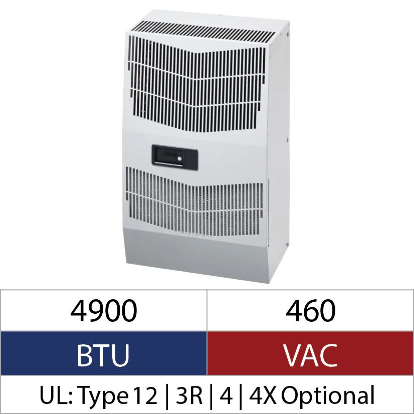 nVent HOFFMAN Spectracool™ G280446G102 MCLG 3-Phase Outdoor Enclosure Air Conditioner, 460 VAC, 1.3/1.4 A, 50/60 Hz, NEMA 4X Enclosure, 4655 Btu/hr