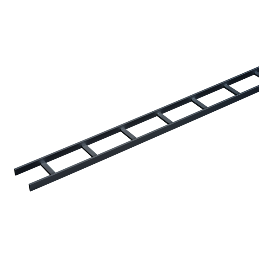 nVent HOFFMAN LSS24BLK Ladder Rack Straight Section, 10 ft L x 24 in W, 9 in Rung Spacing, Steel