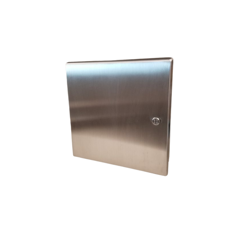 nVent HOFFMAN SJB10106SS Sanitary JBox 10 X 6 inch, Quarter Turn Latch, Sanitary Lift Off Hinges, Gasket Sloped Top Door Flange