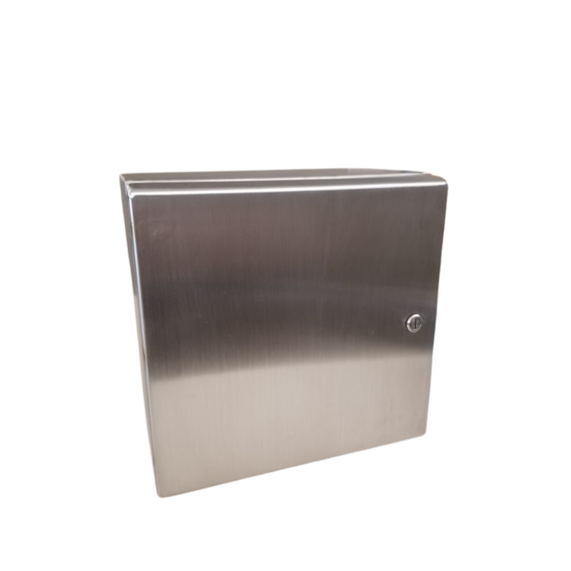 nVent HOFFMAN SJB664SS Sanitary JBox, 7.25 x 4 inch, Quarter Turn Latch, Sanitary Lift Off Hinges, Back Panel Studs, Gasket Sloped Top Door