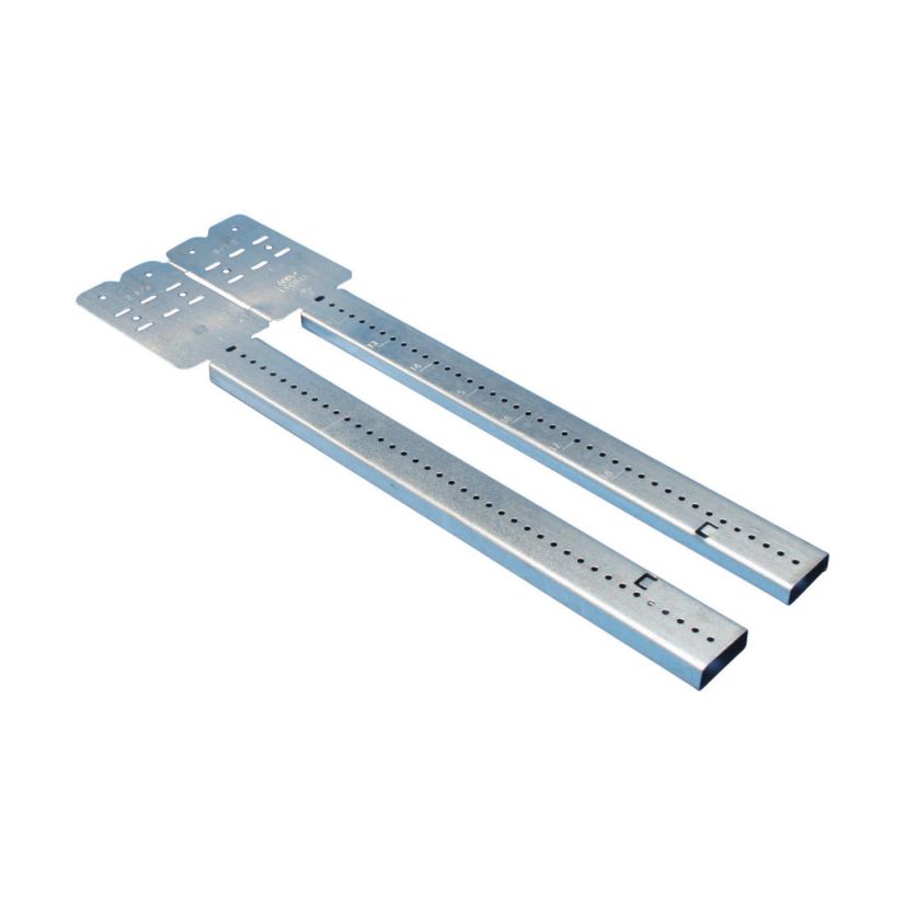 nVent CADDY TSGB24 Telescoping Screw Gun Box Bracket, 1-1/2 x 2-1/8 x 2-1/2 in Box, 17 to 26 in Stud Spacing, Steel, Pre-Galvanized