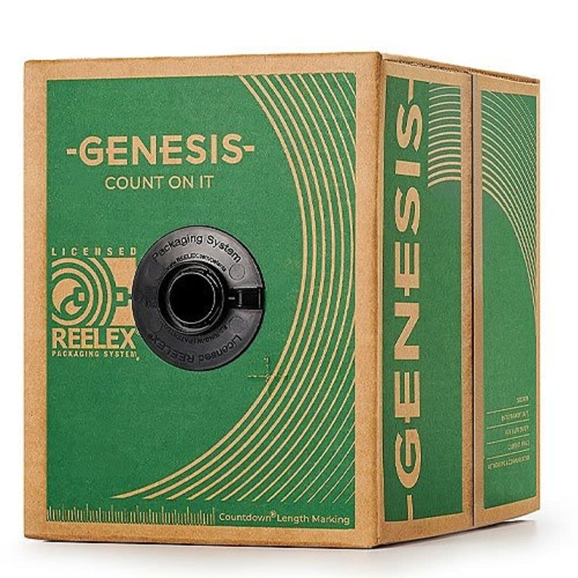 Genesis Cable 21021109 Genesis Type CMR/CL2R/FT4 Unshielded Low Voltage Cable, Pull Box Packaging, 300 V AC, (2) 22 AWG Bare Stranded Copper Conductor, 1000 ft L