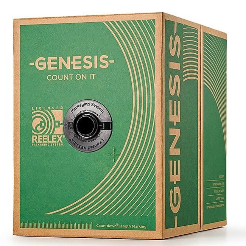 Genesis Cable 21061109 Genesis Type CMR/CL2R/FT4 Unshielded Low Voltage Cable, Pull Box Packaging, 300 V AC, (6) 22 AWG Bare Stranded Copper Conductor, 1000 ft L
