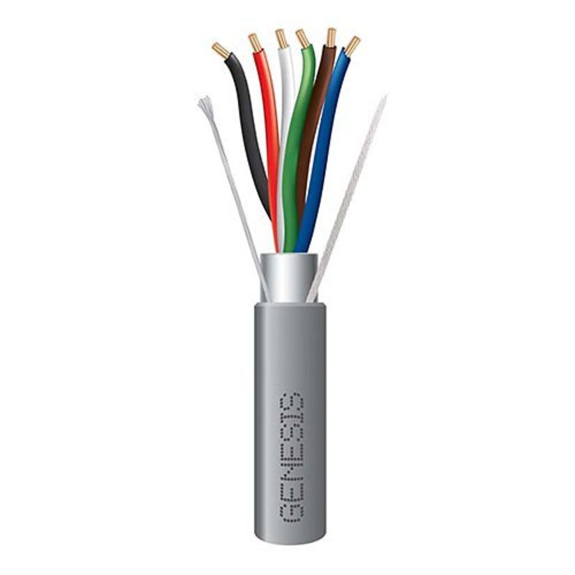 Southwire Genesis Cable 22161009 Genesis Type CMR/CL2/FT4 Shielded Low Voltage Cable, Reel Packaging, 300 V AC, (6) 18 AWG Bare Stranded Copper Conductor, 1000 ft L