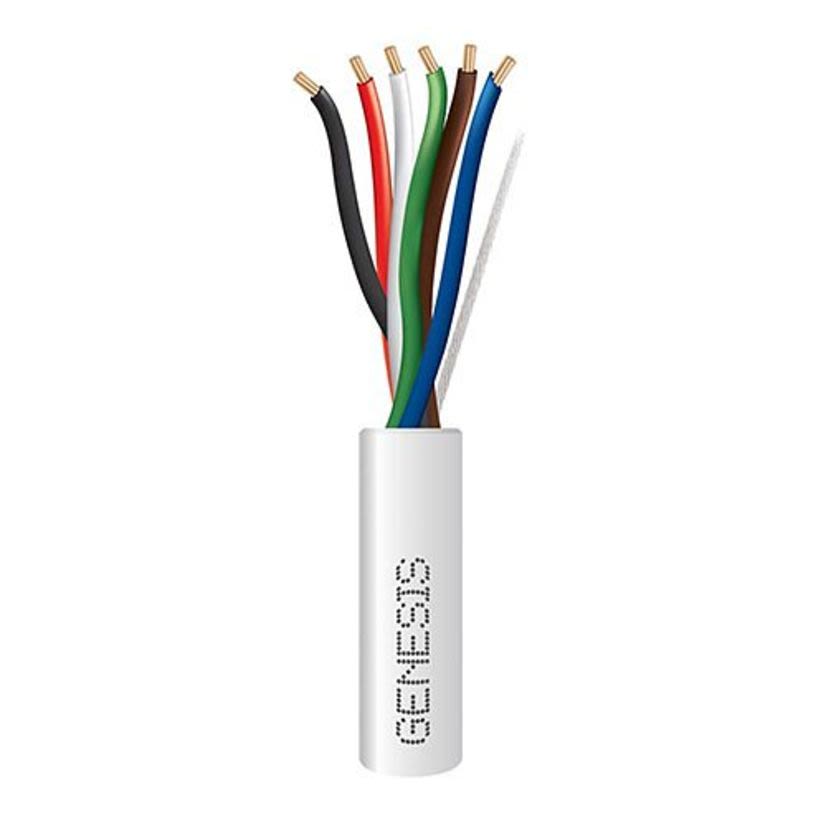 Southwire Genesis Cable 31065512 Genesis Type CMP/CL2P/FT6 Unshielded Low Voltage Cable, Pull Box Packaging, 300 V AC, (6) 22 AWG Bare Copper Conductor, 500 ft L