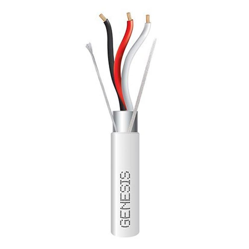 Genesis Cable 32261112 Genesis Type CMP/CL2P/FT6 Shielded Low Voltage Cable, Pull Box Packaging, 300 V AC, (3) 18 AWG Bare Stranded Copper Conductor, 1000 ft L