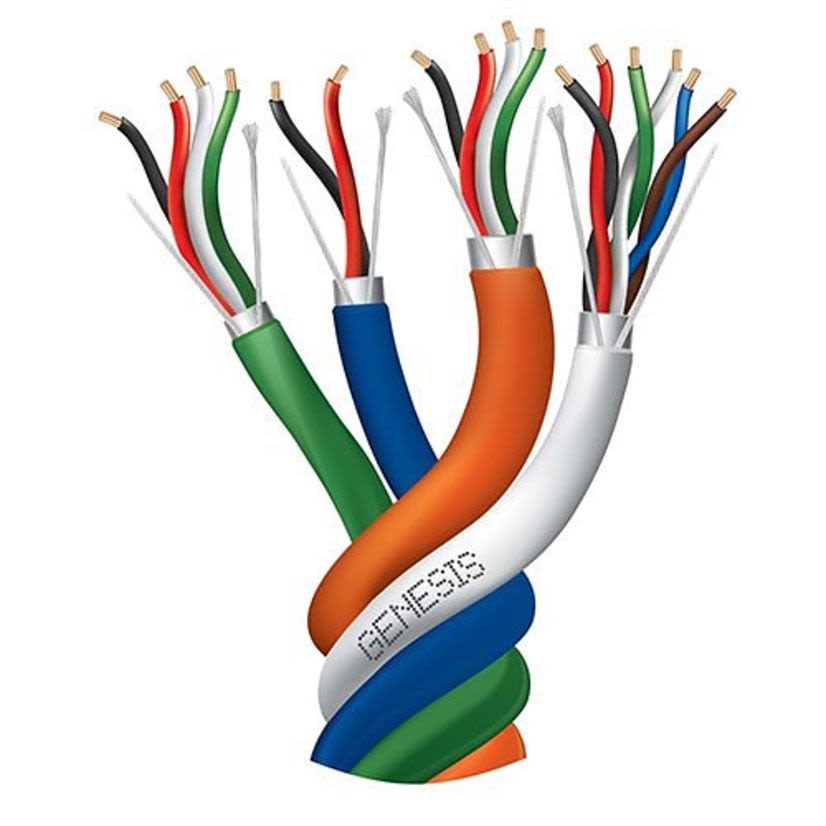Genesis Cable 32951099 Genesis Plenum Access Control Cable, Reel Packaging, 300 V AC, Bare Stranded Copper Conductor, 1000 ft L