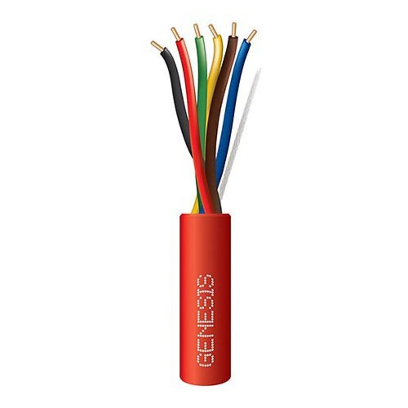 Genesis Cable 45081004 Genesis Type FPLP/CL2P/FT6 Plenum Fire Alarm Cable, Reel Packaging, 300 V AC, (6) 18 AWG Bare Solid Copper Conductor, 1000 ft L
