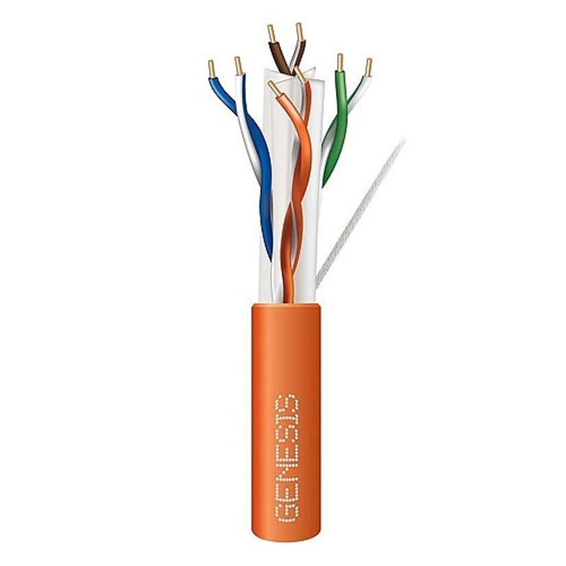 Genesis Cable 50922103 Genesis Cat 6+ Unshielded Communication Cable, Reel Box Packaging, 300 V AC, (4 Pairs) 23 AWG Bare Solid Copper Conductor, 1000 ft L