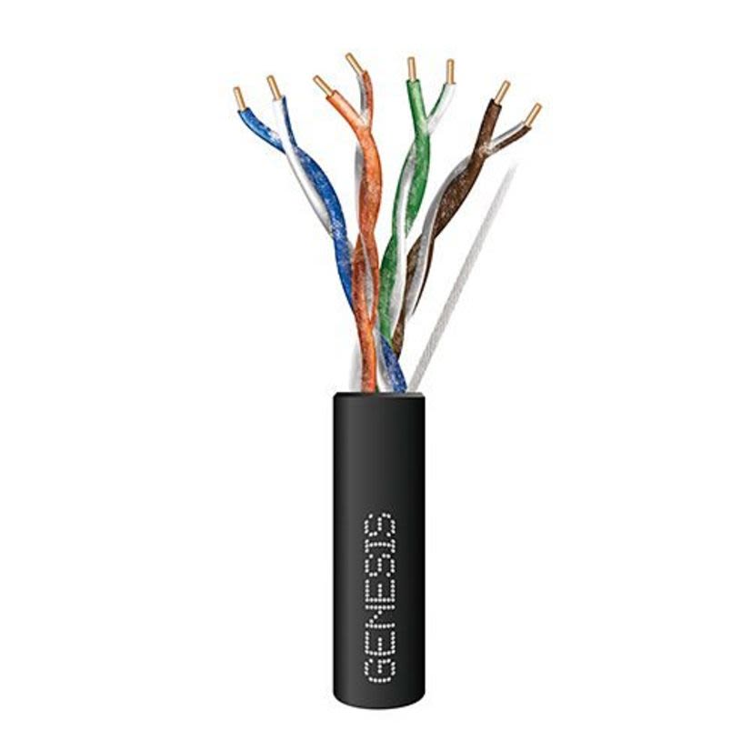 Genesis Cable 50971008 Genesis Cat 5e Communication Cable With Ripcord, Reel Packaging, 300 V AC, (4 Pairs) 24 AWG Bare Solid Copper Conductor, 1000 ft L