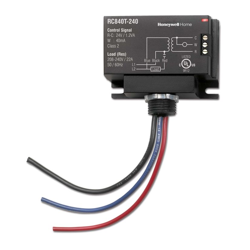 Honeywell RC840T-240/U Electromechanical Electric Heat Relay w/ Built-In Transformer 208- 240/24V