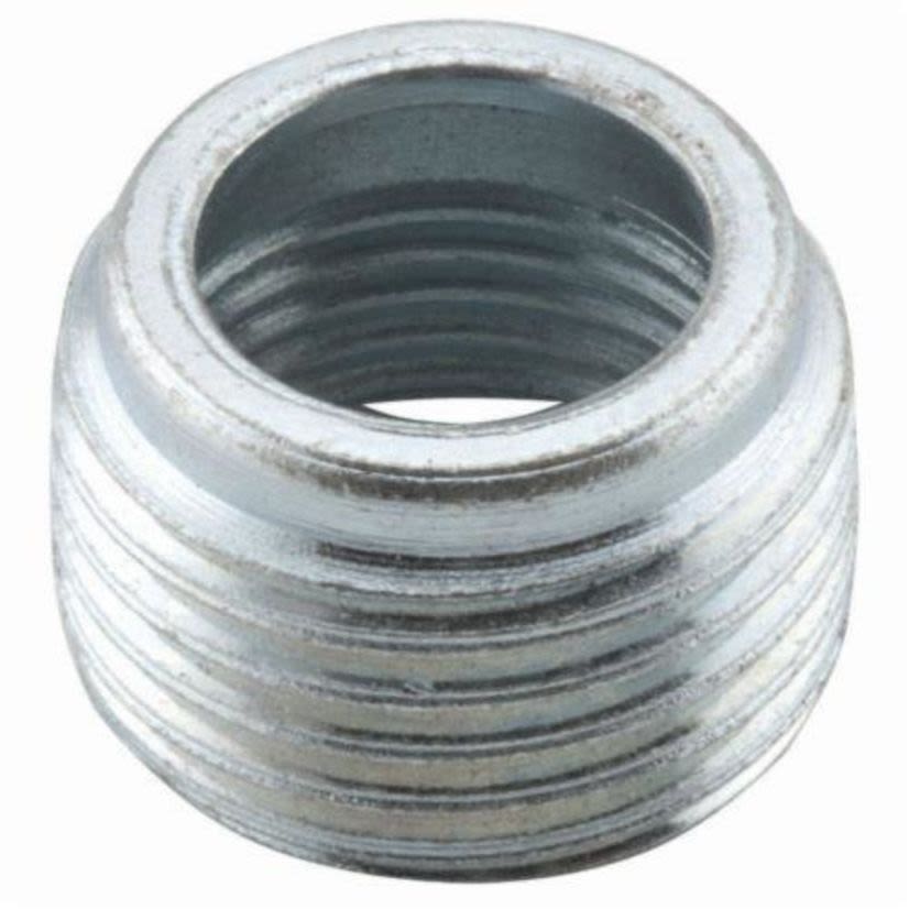 Hubbell RACO 1142 Threaded Reducing Bushing, 3/4 X 1/2 In Trade, Steel, Electro-Plated Zinc