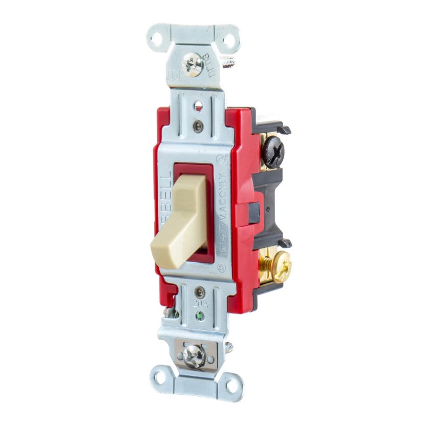 Hubbell Wiring Device-Kellems Hubbell-PRO 1223I 2-Position 3-Way General Purpose Industrial Grade Toggle Switch, 120/277 VAC, 20 A, 5540 W