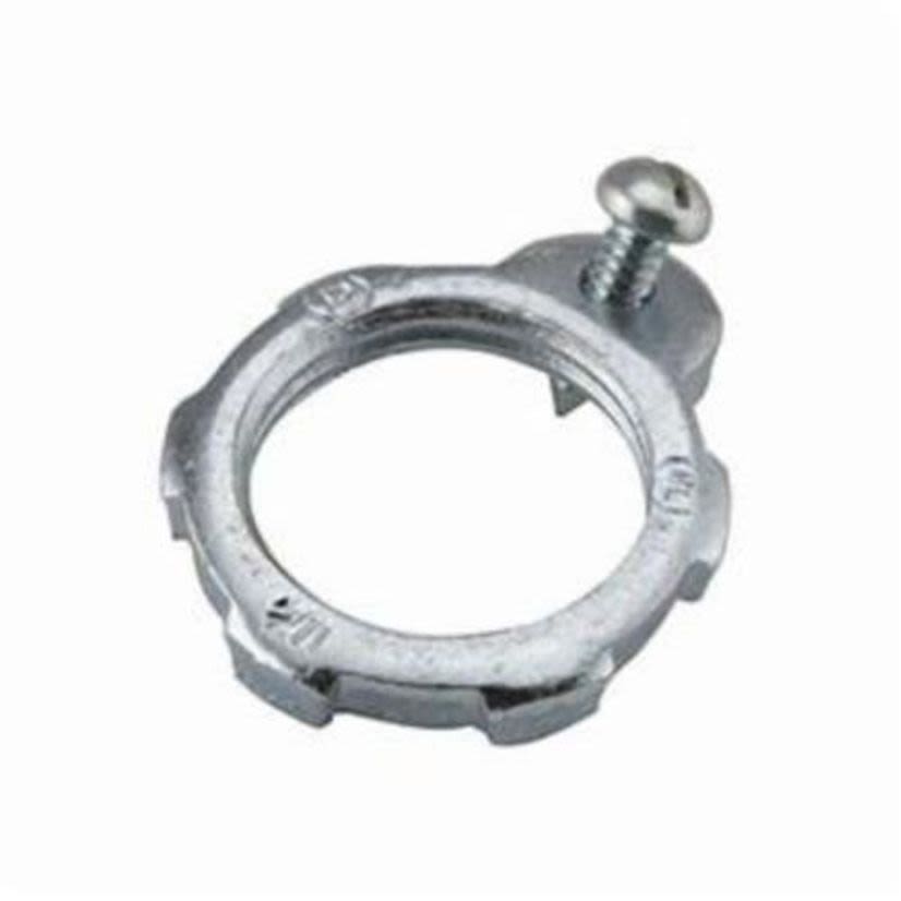 RACO 1243 Grounding Bonding Locknut, 3/4 in, For Use With IMC/Rigid Conduit, Steel, Electro-Plated Zinc