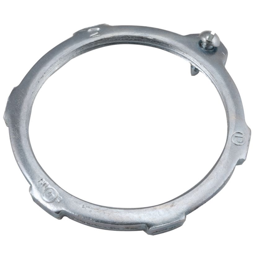 RACO 1256 Grounding Bonding Locknut, 4 in, For Use With IMC/Rigid Conduit, Steel, Electro-Plated Zinc
