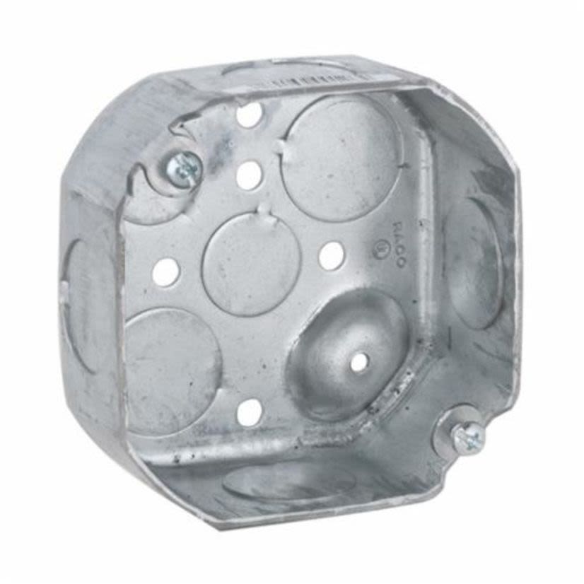 Hubbell RACO 125 Octagon Box, Steel, 15.5 cu-in, 8 Knockouts