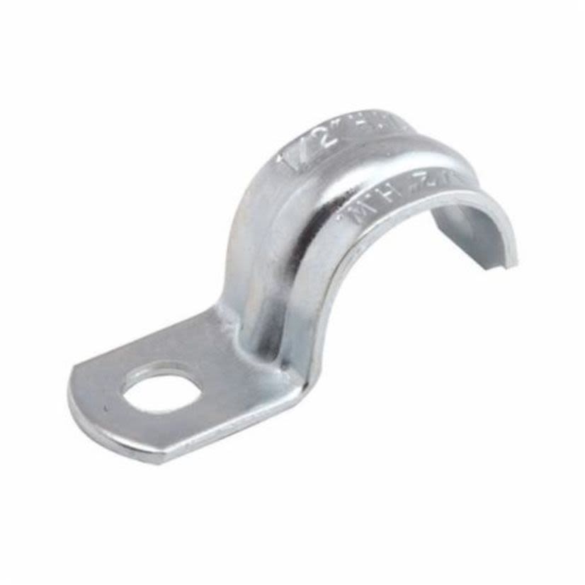 Hubbell RACO 1334 1-Hole 1-Piece Push-On Conduit Strap, 1 in, For Use With Rigid/IMC Conduit, Steel, Electro-Plated Zinc