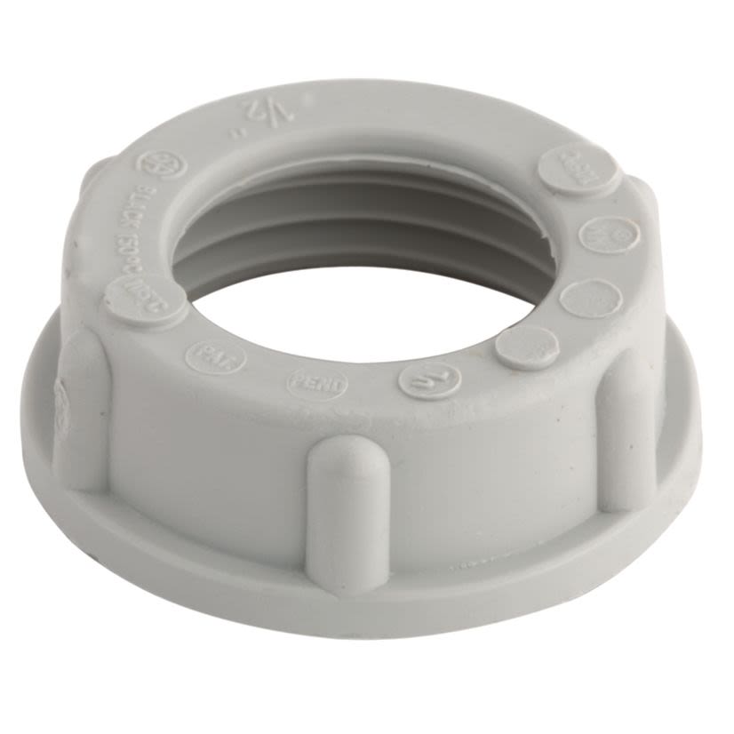 Hubbell RACO 1402 Conduit Bushing, 1/2 in Trade, Polypropylene, Electro-Plated Zinc