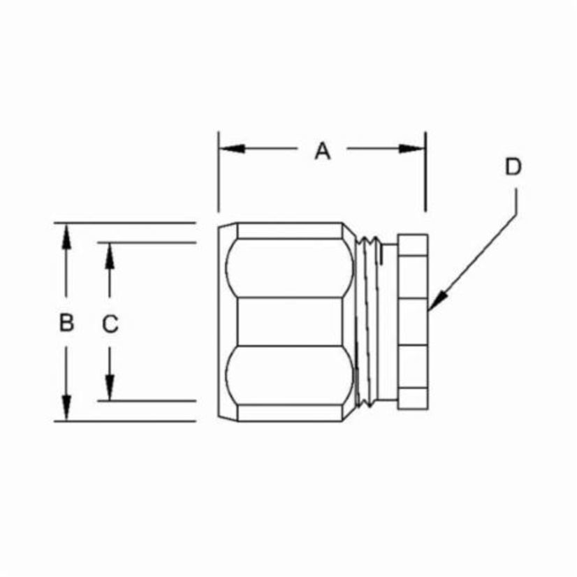 RACO 1504 3-Piece Conduit Coupling, 1 in, For Use With IMC/Rigid Conduit, Steel, Electro-Plated Zinc