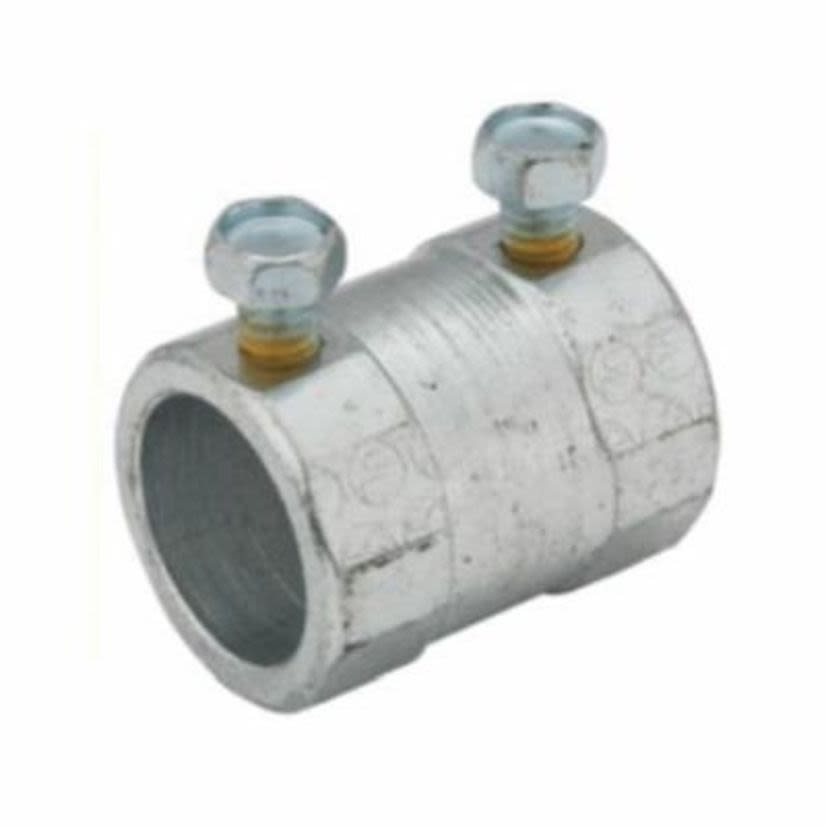 RACO 2154 Setscrew Conduit Coupling, 3-1/2 in, For Use With EMT/IMC/Rigid Conduit, Steel, Electro-Plated Zinc