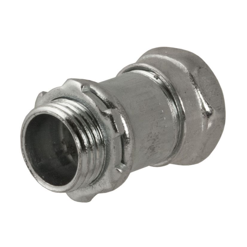 RACO 2904 Non-Insulated Compression Connector, 1 in Trade, For Use With EMT Conduit, Steel, Electro-Plated Zinc