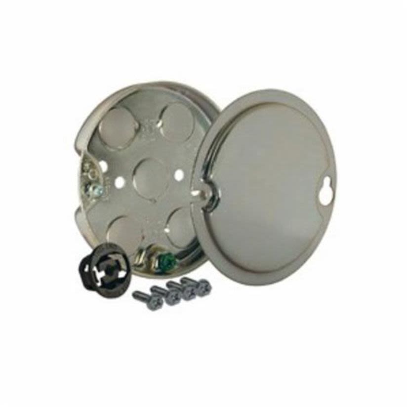 Hubbell RACO 295 Ceiling Fan Pan, Steel, 6 cu-in Capacity, 4 Knockouts, 1/2 in D