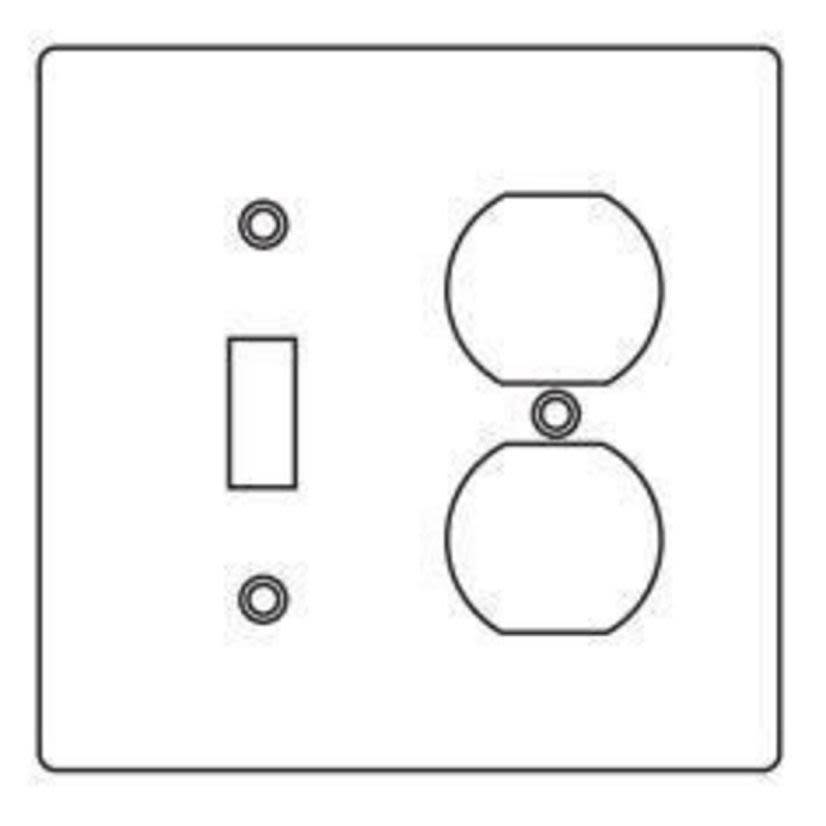Hubbell Killark 2FTA FS/FD Device Box Cover, 4-9/16 in L x 4-5/8 in W, Duplex Receptacle/Toggle Switch Cover, Stamped Aluminum