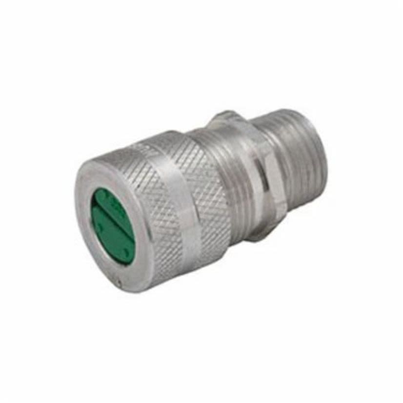 RACO 4802-5 Form 2 Strain Relief Straight Cord Connector, 1/2 in Trade, 1/2 to 5/8 in Cable Openings, Aluminum