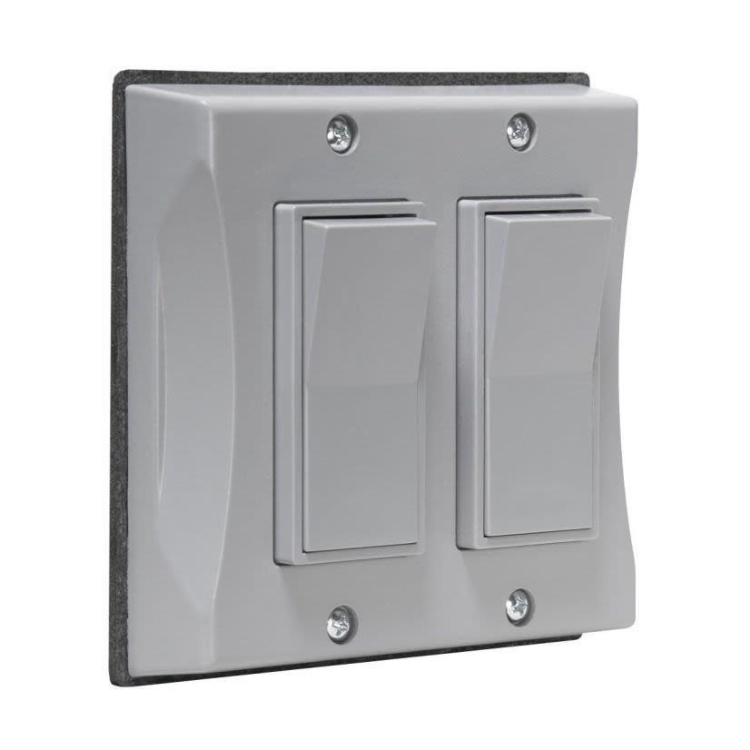 Hubbell BELL 5127-0 2-Gang Non-Metallic Vertical Weatherproof Decorator Switch Cover