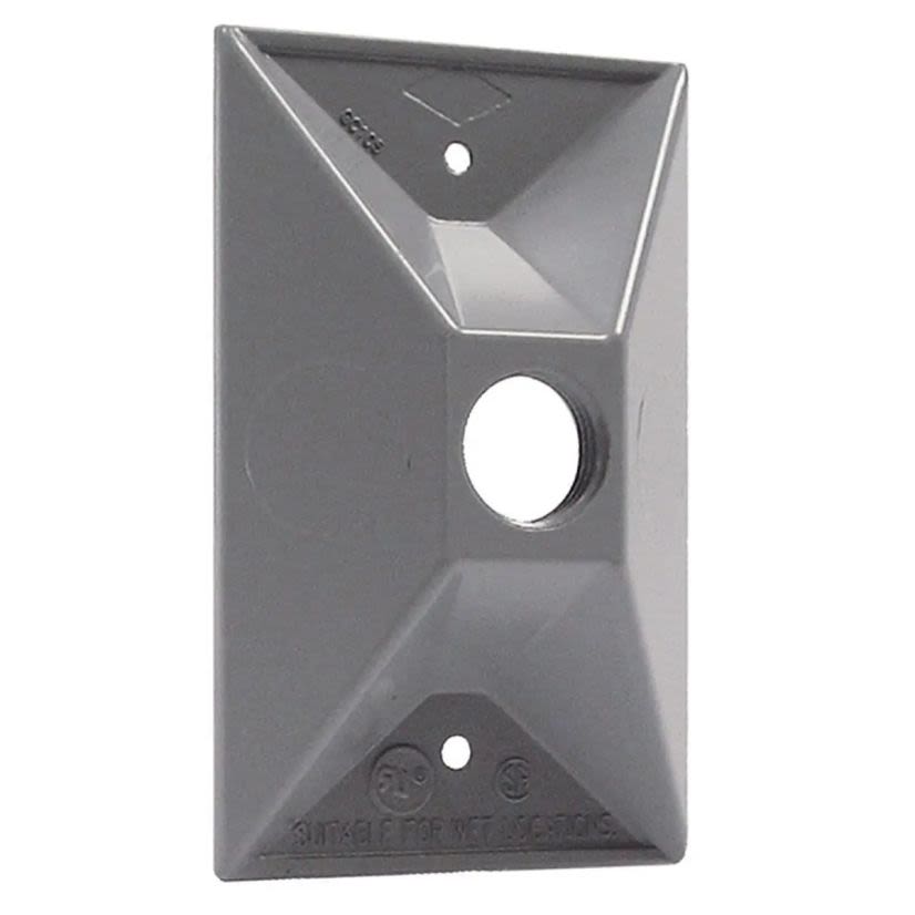 Hubbell BELL 5186-0 Weatherproof Cover, 2.84375 in L x 2.844 in W x 1.063 in D, Cluster Cover, Die Cast Aluminum