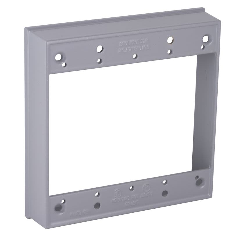 Hubbell BELL 5407-0 Weatherproof Extension Ring, 2 Gangs, 4-21/32 in L x 4-21/32 in W x 1-1/32 in D, Die Cast Aluminum