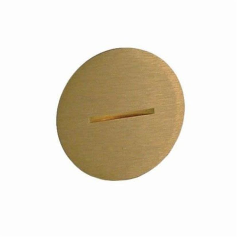 Hubbell RACO 6226 1-Piece Abandon Round Replacement Slotted Flush Plug, 1-1/2 in L x 1-1/2 in W x 0.16 in H, For Use With 1-1/2 in Fine Thread 6284, 6288 Floor Box Covers