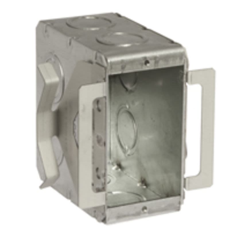 Hubbell RACO Block-Loc 695B Non-Gangable Masonry Box, Steel, 22.5 cu-in, 1 Gang, 1 Outlet, 10 Knockouts