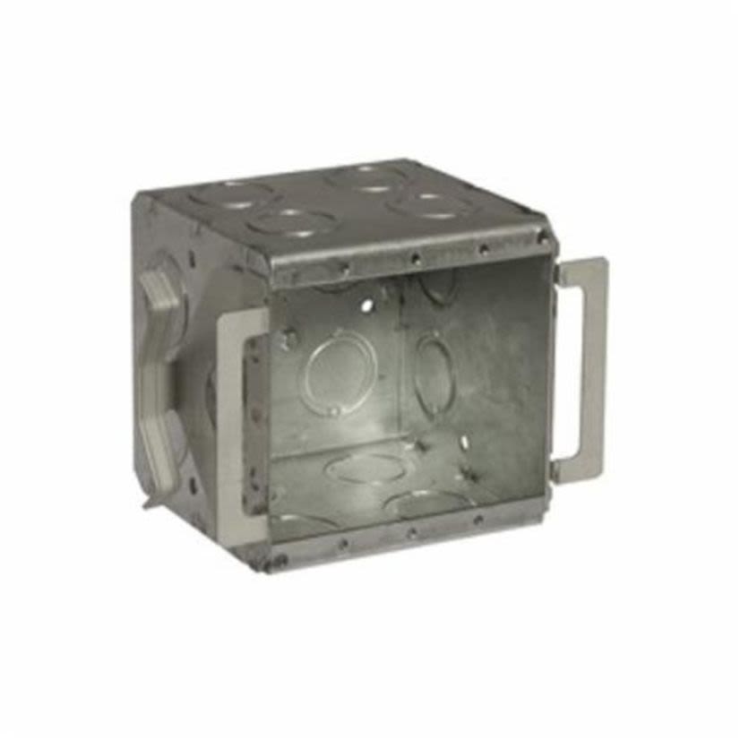 Hubbell RACO Block-Loc 696B Non-Gangable Masonry Box, Steel, 45 cu-in, 2 Gangs, 2 Outlets, 16 Knockouts