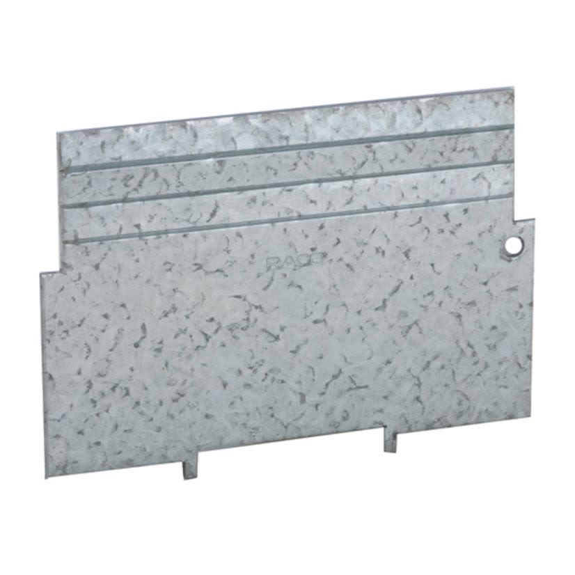 Hubbell RACO 707RAC Low Voltage Box Partition, 0.06 in L x 3.31 in W, Stamped Steel, For Use With 2-1/8 in Deep Box and 1/4, 1/2, 3/4, or 1 in 2-Device Cover, 777, 778, 779, 780, 840, 841, 819, 791 Mud Ring Cover, 206RAC Retro Ring