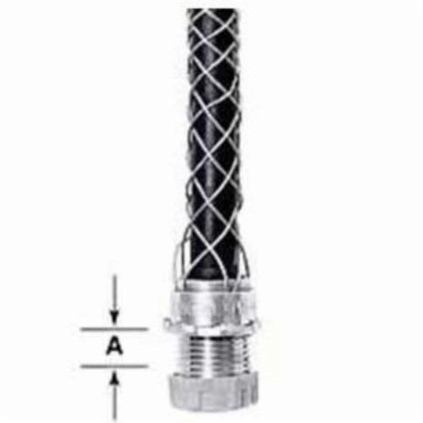 Hubbell Wiring Device-Kellems 073031213 Insulated Light Duty Strain Relief Grip With Insulating Bushing, 1.5 to 1.7 in Cable, Stainless Steel, 1-3/8 in Dia