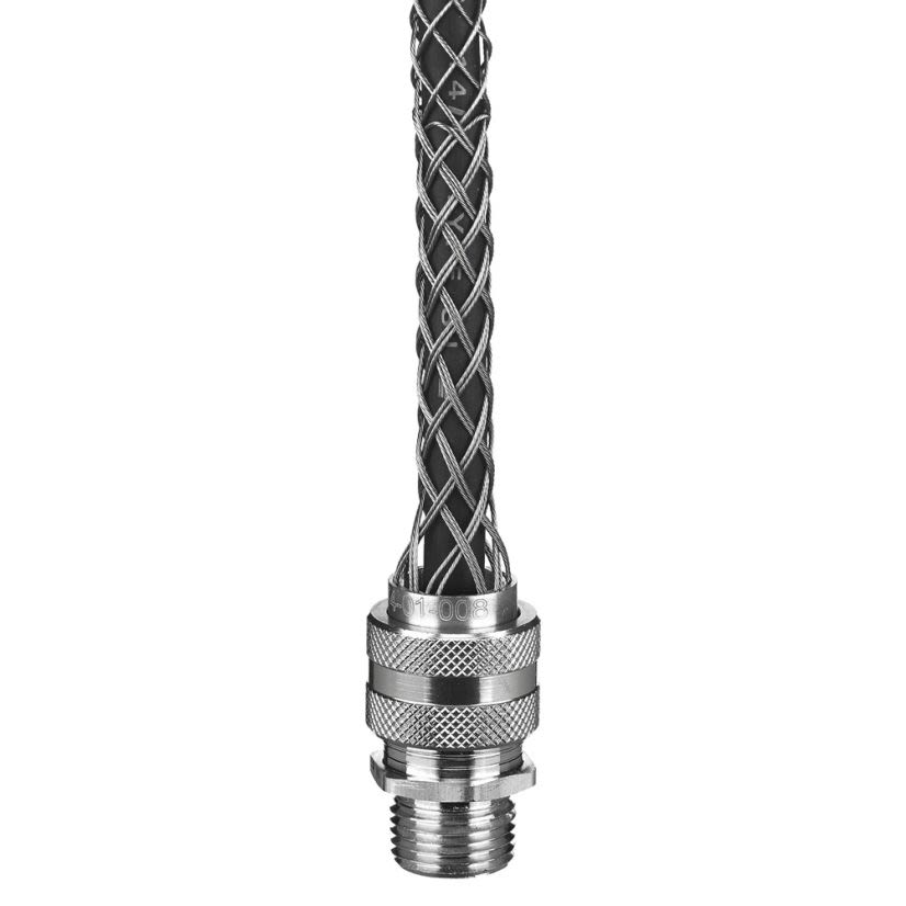 Hubbell Wiring Device-Kellems 074011187 Form 8 Standard Duty Liquidtight Strain Relief Deluxe Cord Grip With Mesh, 3 in NPT Trade, 1 Conductors, 2.625 to 2.812 in Cable Openings, Aluminum
