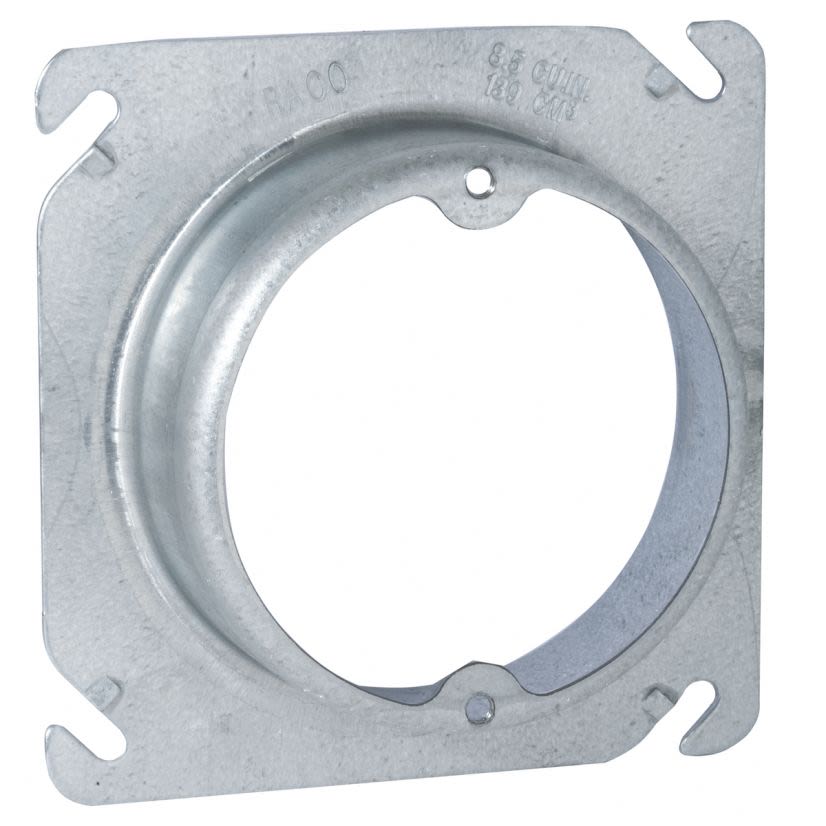 RACO 758 Box Cover, 4 in L x 4 in W x 1-1/4 in D, Steel