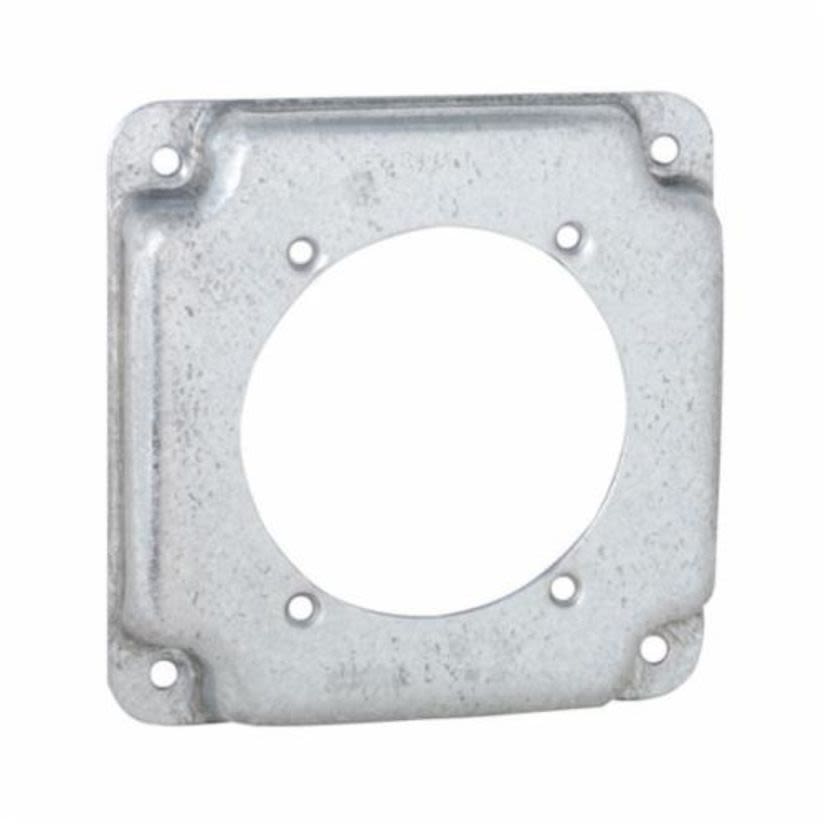Hubbell RACO 813C Raised Exposed Work Cover, 4-1/8 in L x 4-1/8 in W, Receptacle Cover, Steel