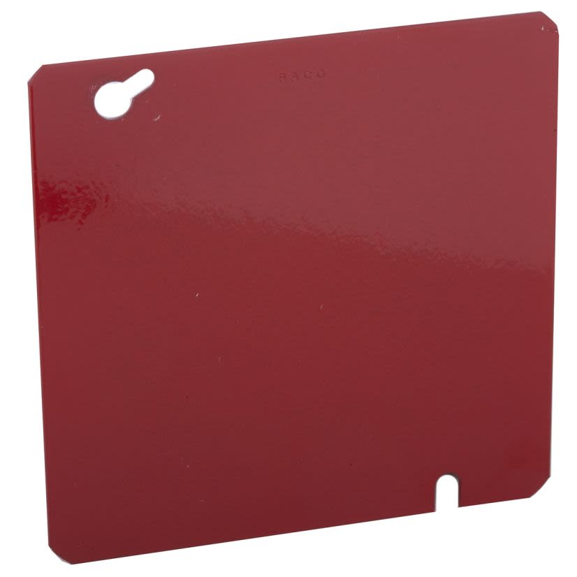 RACO 911-11 Blank Flat Box Cover, 4-11/16 in L x 4-11/16 in W x 1/2 in D, Stamped Steel