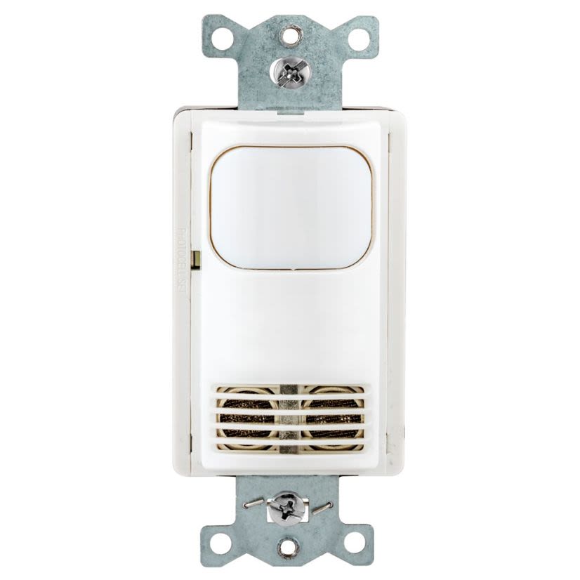 Hubbell Wiring Device-Kellems H-MOSS AD2000W1N Wall Switch Sensor With Photocell, 120/277 VAC, Occupancy/Vacancy/Passive Infrared/Ultrasonic Sensor, 1000 sq-ft Coverage, Wall Mount