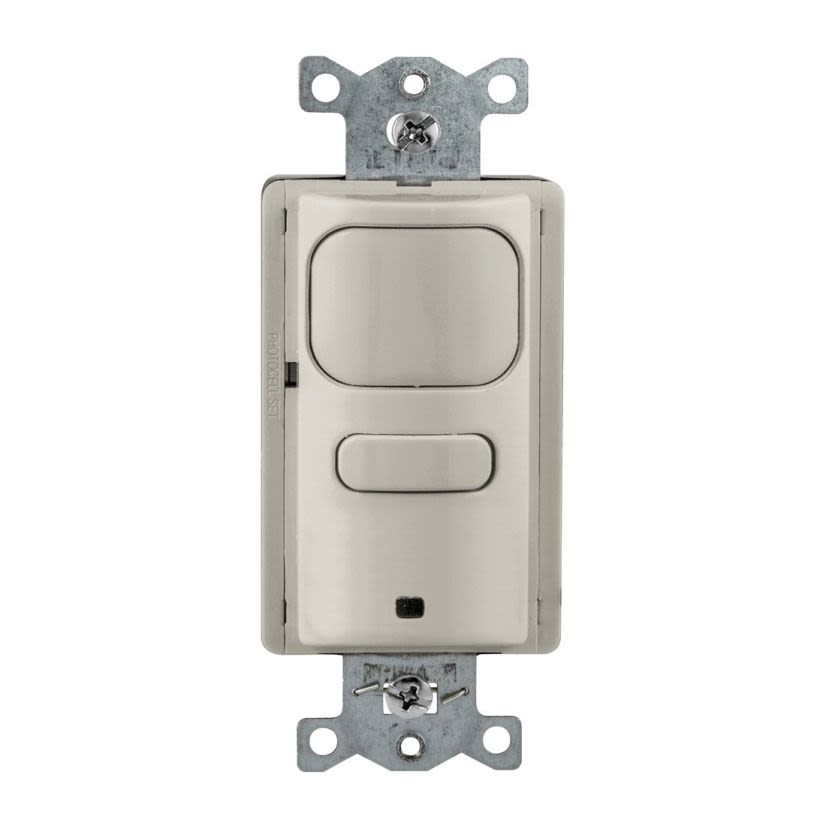 Hubbell Wiring Device-Kellems H-MOSS AP2000LA1 Adaptive 1-Button 1-Circuit Occupancy Vacancy Sensor Switch With Photocell, 120/277 VAC, Passive Infrared Sensor, 1000 sq-ft Coverage, Wall Mount