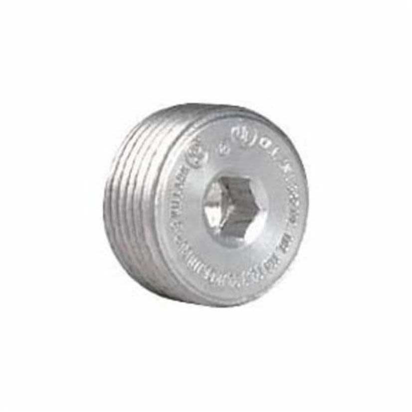 Hubbell Killark CUP-3 Recessed Conduit Plug, 1 in, For Use With IMC/Rigid Conduit, Aluminum, Natural