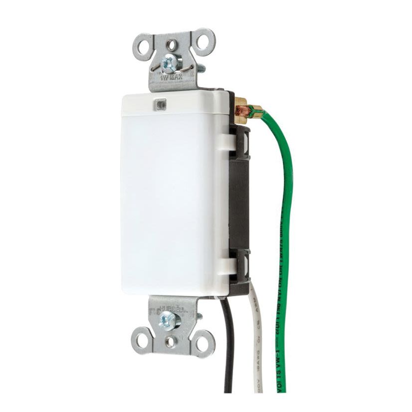 Hubbell Wiring Device-Kellems tradeSELECT™ netSELECT DD100NLWH Decorator Night Light,) LED Lamp, 120 to 125 VAC, White Housing