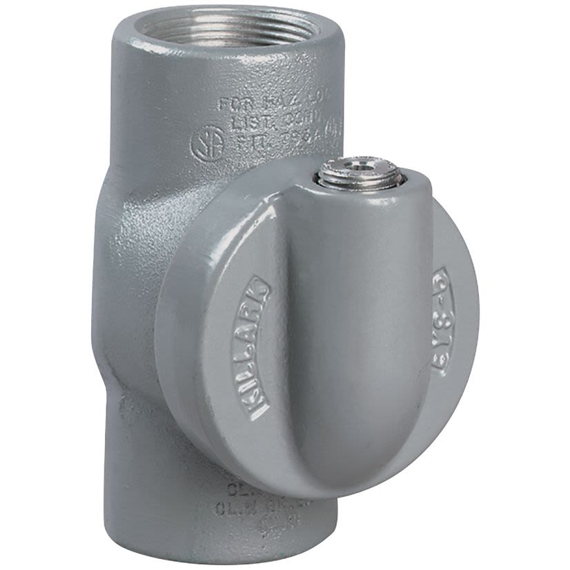 Hubbell Killark EYS-1 Female/Female Conduit Sealing Fitting, 1/2 in, For Use With Vertical/Horizontal Conduit, Aluminum, Electro-Static Powder Coated