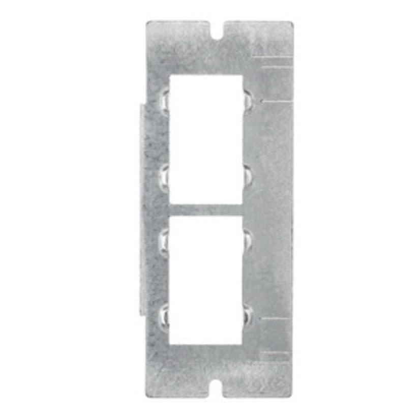 PREMISE WIRING ScrubShield FBMP2IM Double 1U Hubbell station Opening Mounting Plate, 1 Gangs, Stamped Steel