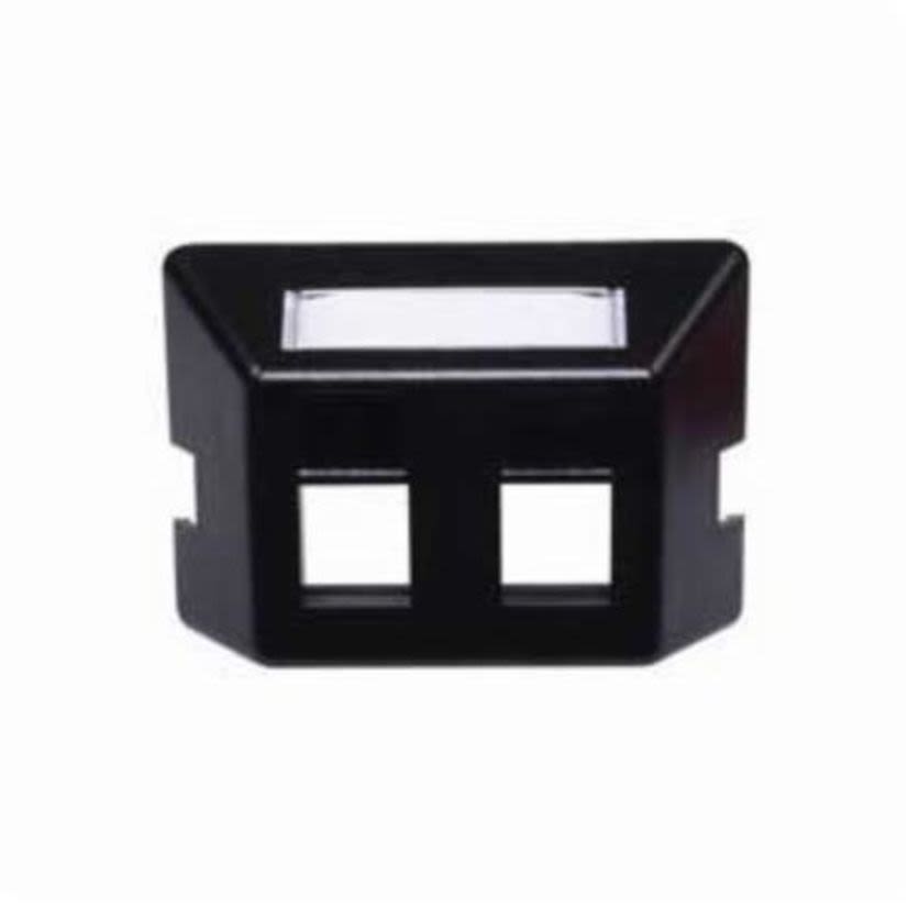 PREMISE WIRING FP2BK Standard Furniture Faceplate, 1 Gang, 4 Ports, ABS, Black, For Use With Audio/Video Connector