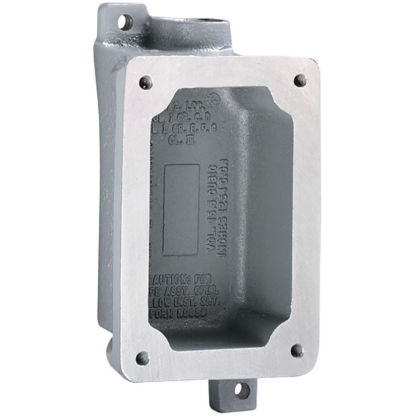 Hubbell Killark SEAL-X FXB-2 Type FXB Dead End Factory Sealed Splice Box, Copper-Free Aluminum, 1 Gangs, 6-13/16 in H x 3-11/16 in W x 1-3/4 in D